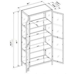 60" Crystal Cove Glass Cabinet Black - Threshold™ Designed With Studio McGee -Home Series GUEST 077c9530 b6e5 4ff2 8a6c 21b25ae09cb5