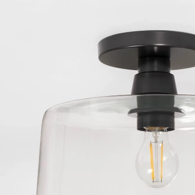 Glass Semi Flushmount Ceiling Light Black - Threshold™ Designed With Studio McGee 5 Glass Semi Flushmount Ceiling Light Black - Threshold™ Designed With Studio McGee - Image 3