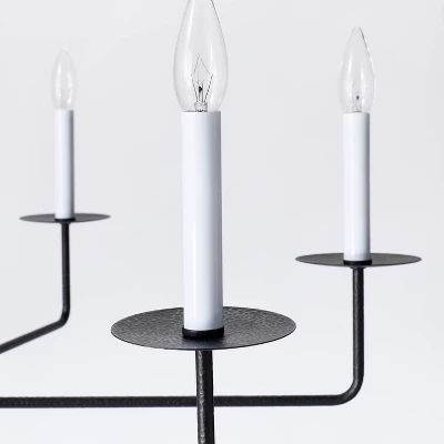 6-Light Hammered Metal Chandelier Black - Threshold™ Designed With Studio McGee 5 6-Light Hammered Metal Chandelier Black - Threshold™ Designed With Studio McGee - Image 3