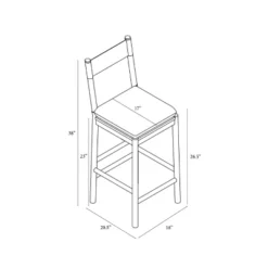 Emery Wood Counter Height Barstool With Upholstered Seat And Sling Back Natural - Threshold™ Designed With Studio McGee -Home Series GUEST 195f58ad 8370 4b07 a2c7 caa1f841e5e6