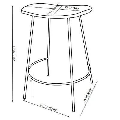 Clarkston Metal Counter Height Barstool With Upholstered Seat - Threshold™ Designed With Studio McGee 8 Clarkston Metal Counter Height Barstool With Upholstered Seat - Threshold™ Designed With Studio McGee - Image 6