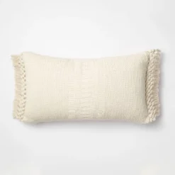 Textural Woven Throw Pillow With Trims Cream - Threshold™ Designed With Studio McGee -Home Series GUEST 2494d37c 17c0 4147 b164 0e46d2ff98c0