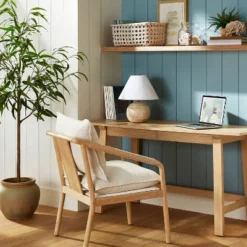 Ventura Upholstered Accent Chair With Wood Frame Natural - Threshold™ Designed With Studio McGee