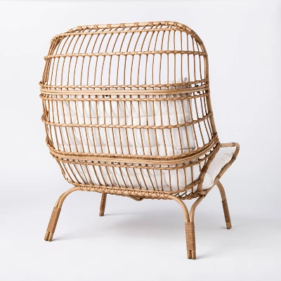 Wicker & Metal Outdoor Patio Chair, Egg Chair Natural - Threshold™ Designed With Studio McGee 5 Wicker & Metal Outdoor Patio Chair, Egg Chair Natural - Threshold™ Designed With Studio McGee - Image 3