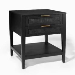 East Bluff 2 Drawers Woven Accent Table Black - Threshold™ Designed With Studio McGee -Home Series GUEST 29905b41 0976 4ad7 8c10 41d4cef772fa