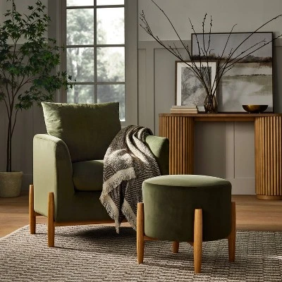 Elroy Accent Chair With Wooden Legs - Threshold™ Designed With Studio McGee 3 Elroy Accent Chair With Wooden Legs - Threshold™ Designed With Studio McGee
