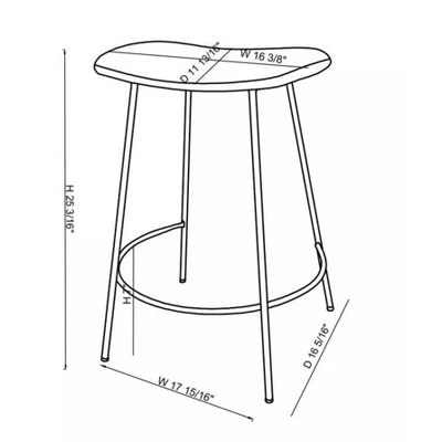Clarkston Metal Counter Height Barstool With Upholstered Seat - Threshold™ Designed With Studio McGee 9 Clarkston Metal Counter Height Barstool With Upholstered Seat - Threshold™ Designed With Studio McGee - Image 7