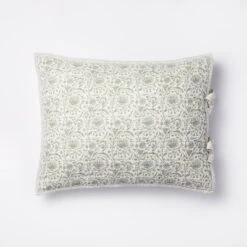 Decorative Border Cotton Slub Print Quilt Sham Light Teal Green – Threshold™ Designed With Studio McGee -Home Series GUEST 56147f68 c5fe 41b3 a268 b59881d5cb20