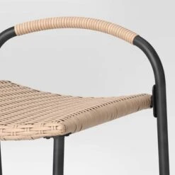 Popperton 2pk Arched Wicker Bar Height Patio Chairs, Outdoor Furniture - Black - Threshold™ Designed With Studio McGee -Home Series GUEST 6461d5e1 cebd 4a43 a1ce 3951045fe009