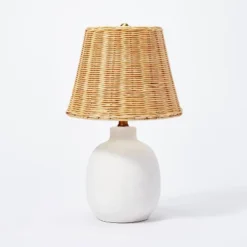 Ceramic Table Lamp With Rattan Shade White - Threshold™ Designed With Studio McGee -Home Series GUEST 7c37d6ba 32d0 47e1 9109 cb8f939826e1