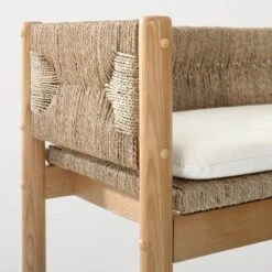 Elden Wood Bench With Woven Back And Loose Cushion Seat - Threshold™ Designed With Studio McGee -Home Series GUEST 80c860d6 fb10 4439 978d 5bcb29b2d57b