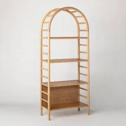 72" Holladay Curved Wooden Bookcase - Threshold™ Designed With Studio McGee -Home Series GUEST 84aacca0 2437 4d03 8b04 6e3f30c27fb1