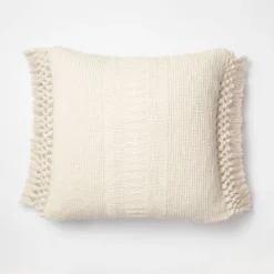 Textural Woven Throw Pillow With Trims Cream - Threshold™ Designed With Studio McGee -Home Series GUEST 92df40e6 0e86 46bf 8645 fd272a7fa838