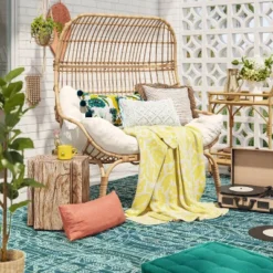 Wicker & Metal Outdoor Patio Chair, Egg Chair Natural - Threshold™ Designed With Studio McGee 15 Wicker & Metal Outdoor Patio Chair, Egg Chair Natural - Threshold™ Designed With Studio McGee -Home Series GUEST 98121453 7012 488d ba4f 18f874372531