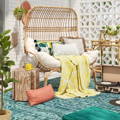 Wicker & Metal Outdoor Patio Chair, Egg Chair Natural - Threshold™ Designed With Studio McGee 9 Wicker & Metal Outdoor Patio Chair, Egg Chair Natural - Threshold™ Designed With Studio McGee - Image 7