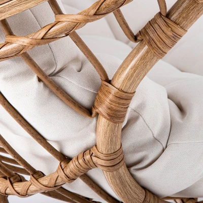 Wicker & Metal Outdoor Patio Chair, Egg Chair Natural - Threshold™ Designed With Studio McGee 6 Wicker & Metal Outdoor Patio Chair, Egg Chair Natural - Threshold™ Designed With Studio McGee - Image 4