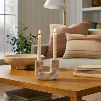 Marble Taper Candle Holder - Threshold™ Designed With Studio McGee 3 Marble Taper Candle Holder - Threshold™ Designed With Studio McGee