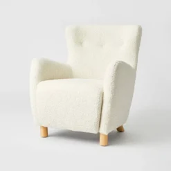 Kessler Wingback Faux Sherling Accent Chair Cream - Threshold™ Designed With Studio McGee -Home Series GUEST a09f34e6 88c9 4d02 ba31 f262090269f8