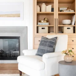 Mercer Rolled Upholstered Arm Chair With Casters Cream - Threshold™ Designed With Studio McGee -Home Series GUEST ae5dadb5 a93e 4e44 a1be e214b80dc4bd