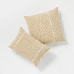 Oversize Embroidered Striped Throw Pillow Cream - Threshold™ Designed With Studio McGee -Home Series GUEST dd44cc07 b08f 4537 b5c0 957f387f1926